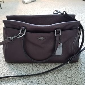 Coach Fulton Satchel in Oxblood/Dark Gunmetal with Crossbody Strap